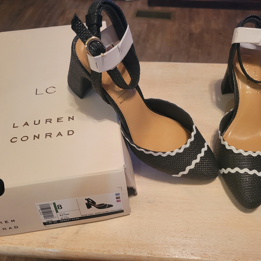 LC Lauren Conrad Black and White Heels